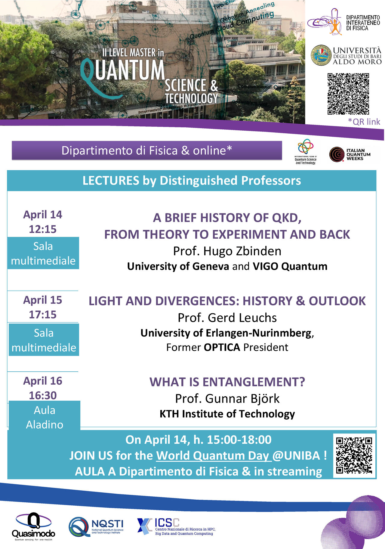 Quantum Physics: from Foundations to Technologies alt