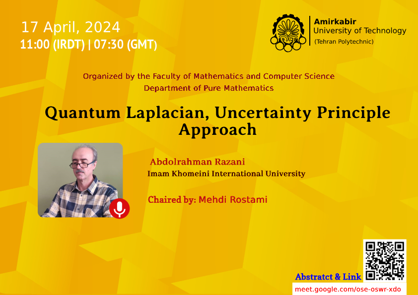 Quantum Laplacian, Uncertainly Principle Approach alt